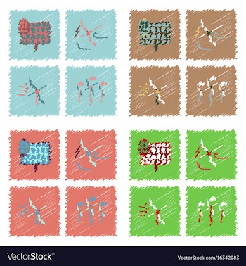 Collection of flat shading style icons ecological vector image