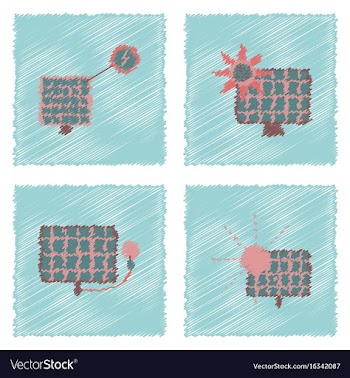 Collection of flat shading style icons ecological vector image