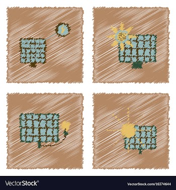 Collection of flat shading style icons ecological vector image