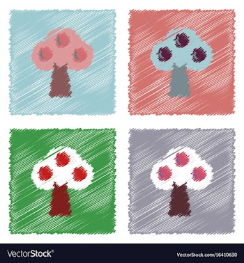 Collection of flat shading style icons ecological vector image