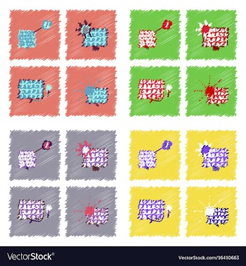 Collection of flat shading style icons ecological vector image