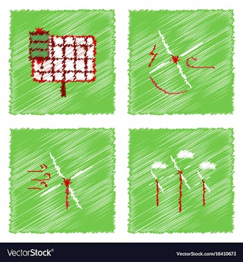 Collection of flat shading style icons ecological vector image