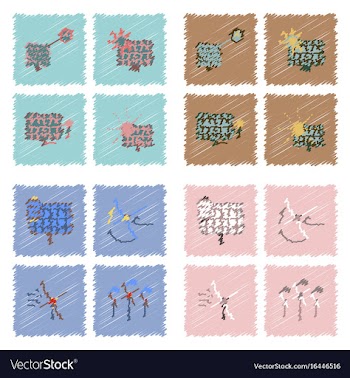 Collection of flat shading style icons ecological vector image