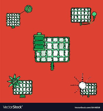 Collection of flat shading style icons ecological vector image