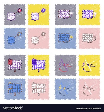 Collection of flat shading style icons ecological vector image