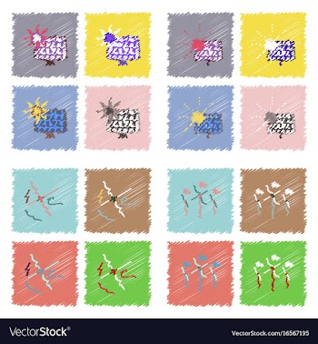 Collection of flat shading style icons ecological vector image