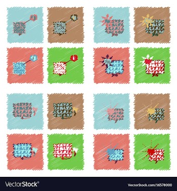 Collection of flat shading style icons ecological vector image