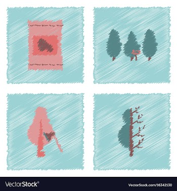 Collection of flat shading style icons ecology vector image