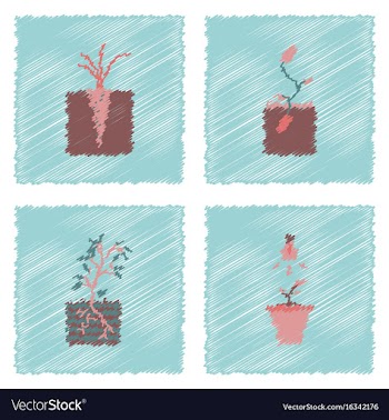 Collection of flat shading style icons ecology vector image