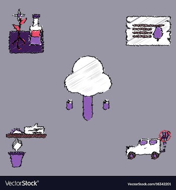 Collection of flat shading style icons ecology vector image