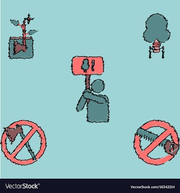 Collection of flat shading style icons ecology vector image