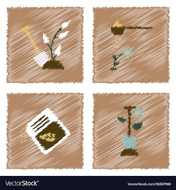 Collection of flat shading style icons ecology vector image