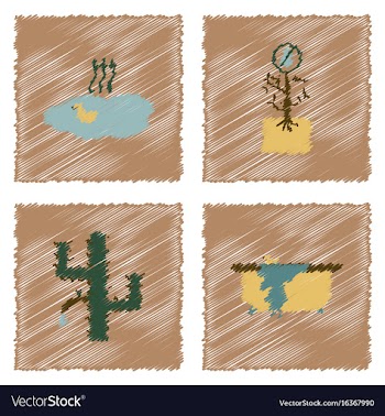 Collection of flat shading style icons ecology vector image