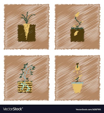 Collection of flat shading style icons ecology vector image