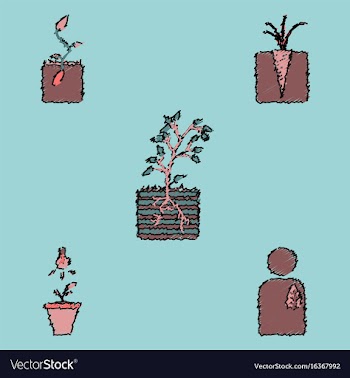 Collection of flat shading style icons ecology vector image