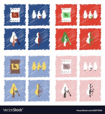 Collection of flat shading style icons ecology vector image
