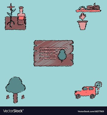 Collection of flat shading style icons ecology vector image