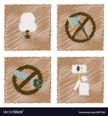 Collection of flat shading style icons ecology vector image