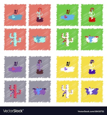 Collection of flat shading style icons ecology vector image