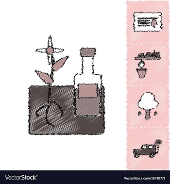 Collection of flat shading style icons ecology vector image