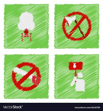 Collection of flat shading style icons ecology vector image