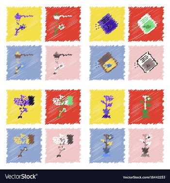 Collection of flat shading style icons ecology vector image