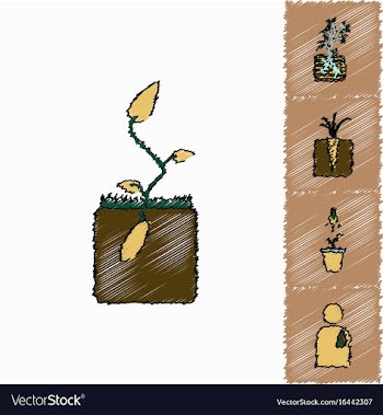 Collection of flat shading style icons ecology vector image