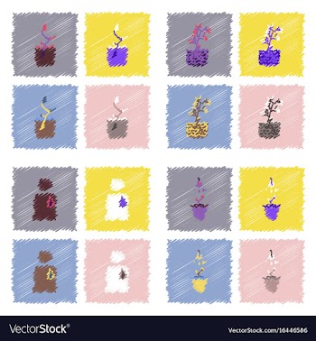 Collection of flat shading style icons ecology vector image
