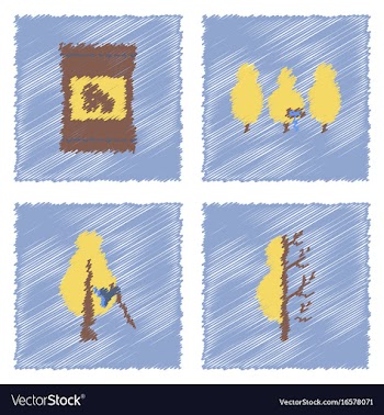 Collection of flat shading style icons ecology vector image