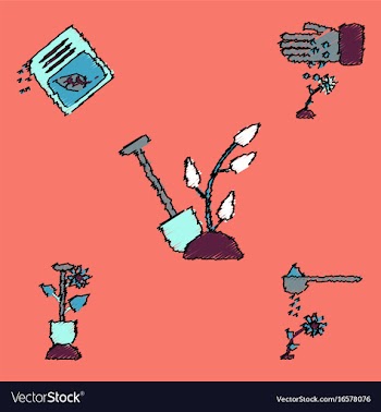 Collection of flat shading style icons ecology vector image