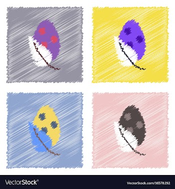 Collection of flat shading style icons egg and vector image