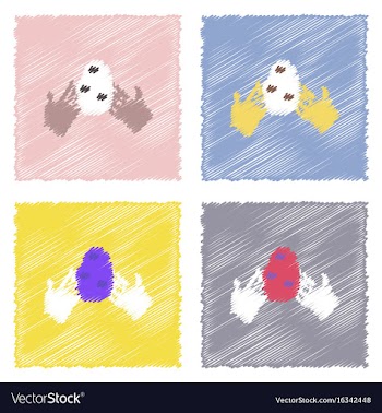 Collection of flat shading style icons egg in vector image