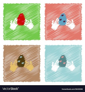 Collection of flat shading style icons egg in vector image