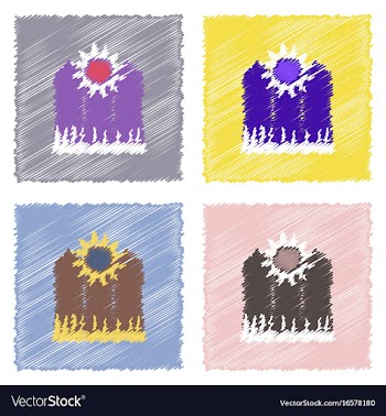 Collection of flat shading style icons fence and vector image