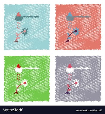 Collection of flat shading style icons fertilizer vector image