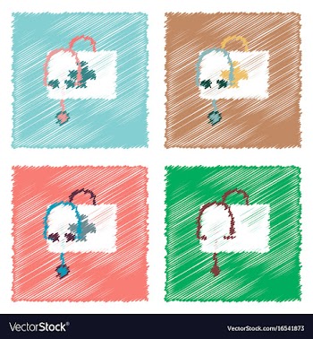 Collection of flat shading style icons first aid vector image