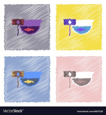 Collection of flat shading style icons fish in an vector image