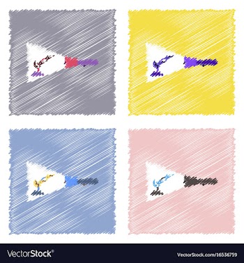 Collection of flat shading style icons flashlight vector image