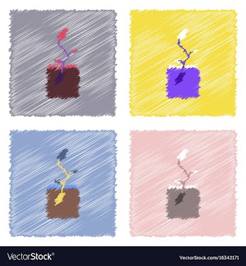 Collection of flat shading style icons flower buds vector image