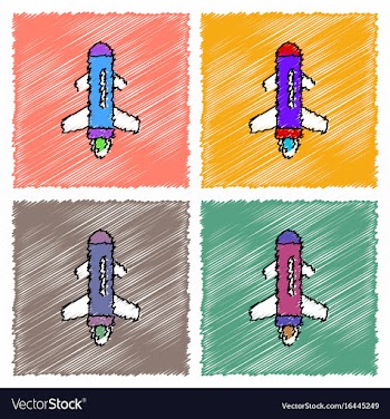 Collection of flat shading style icons flying vector image
