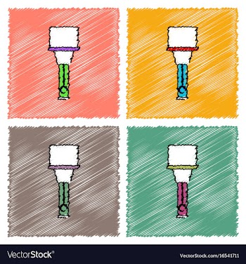 Collection of flat shading style icons german vector image