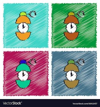 Collection of flat shading style icons grenade vector image