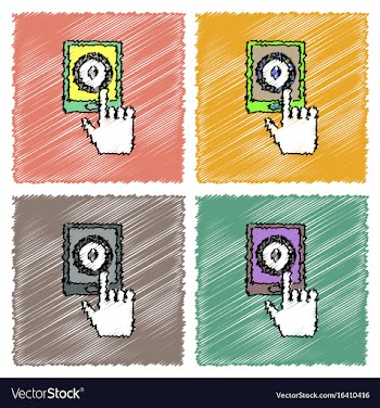 Collection of flat shading style icons hand and vector image