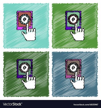 Collection of flat shading style icons hand and vector image