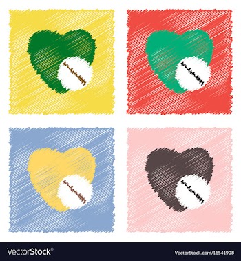 Collection of flat shading style icons heart with vector image