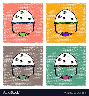 Collection of flat shading style icons helmet vector image