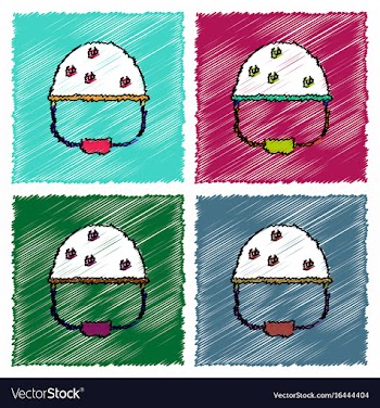 Collection of flat shading style icons helmet vector image