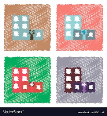 Collection of flat shading style icons hospital vector image