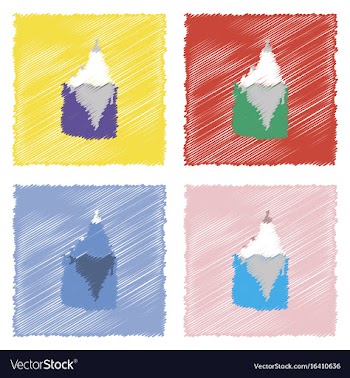 Collection of flat shading style icons iceberg in vector image