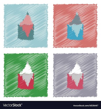 Collection of flat shading style icons iceberg in vector image